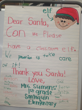 “Can we please have a classroom elf? We promise to take care of it!”