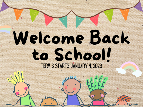 Welcome Back to School Graphic with children.