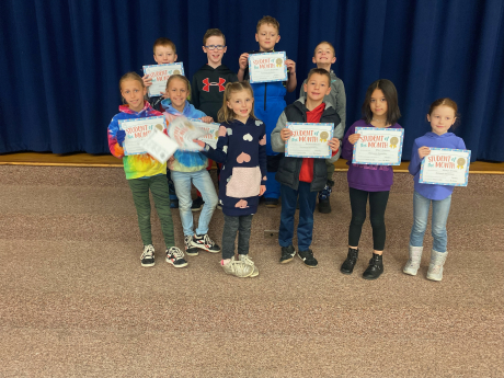 2nd Grade students of the month for March
