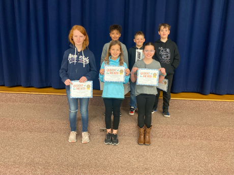 4th grade students of the month for March