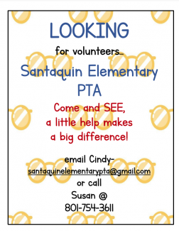 Looking For Santaquin Elementary PTA Volunteers