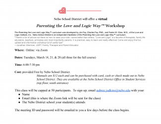 Love and Logic Parenting Flier