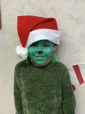 And this student's Grinch make-up was spectacular