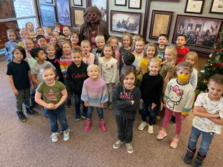 PM Kindergarten students with the Gingerbread Man