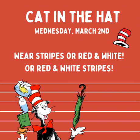 Cat in the Hat - Wear stripes or red & white!  Or red and white stripes!