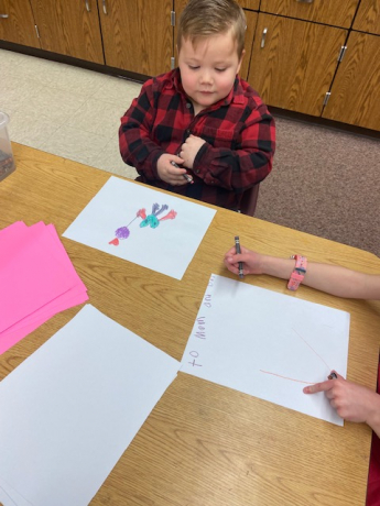 The students loved learning how to draw hearts