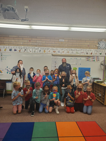 Mrs. Ostler’s class with Mr. Richins