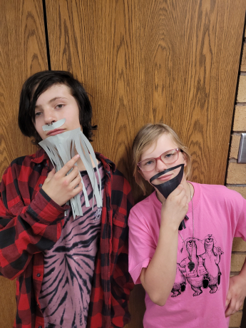 Students pose with their Mr. Richins beards