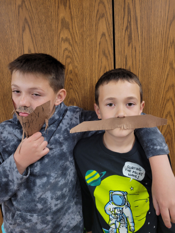 5th Grade Students with a beard and mustache