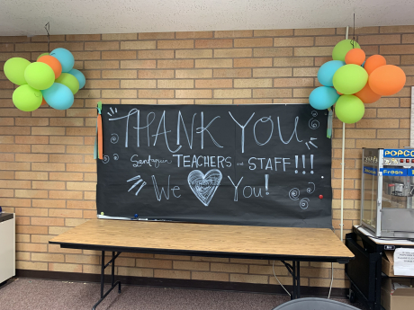 PTA's sign they created for Teacher Appreciation Week