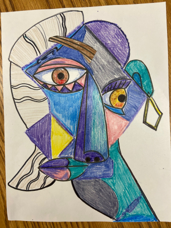 A masterpiece created by a student in Picasso's style