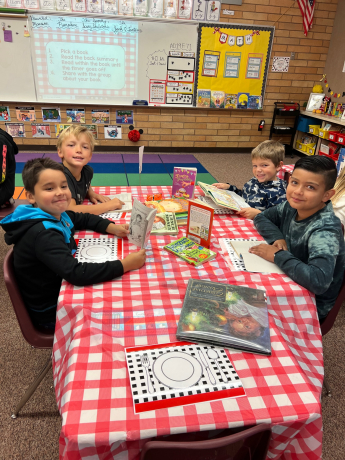 book tasting at a table