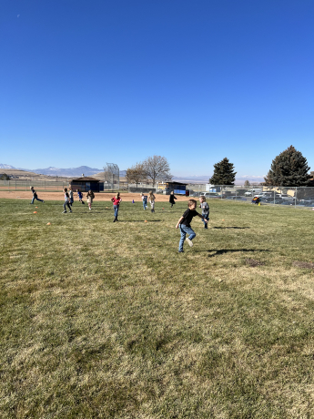 Students playing outside