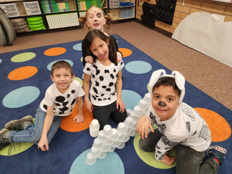 Students dressed as Dalmatians 