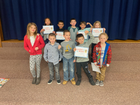 1st Grade students of the month for March