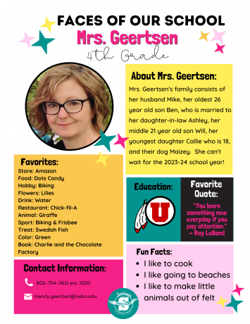 Fact sheet about Mrs. Geertsen