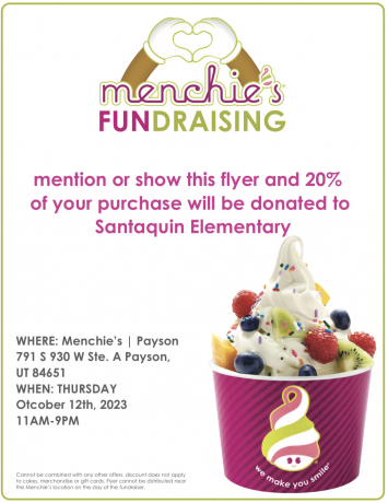 Menchie's Fundraising Flyer