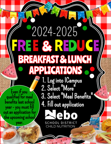 Free and Reduced lunch applications are available through the parent portal of iCampus